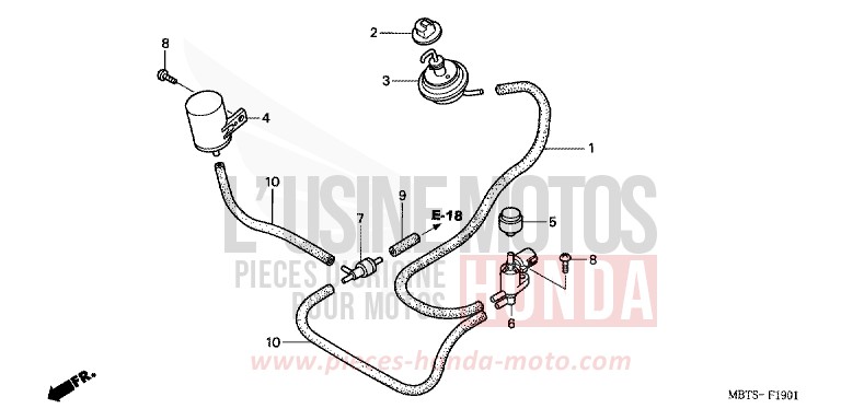 BYPASS-MAGNETSTEUERVENTIL VENTIL von Varadero ABS PEARL BREEZY BLUE (PB341) von 2005